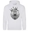 Женская толстовка (худи) Bear in crown Серый меланж фото