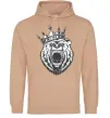 Женская толстовка (худи) Bear in crown Песочный фото