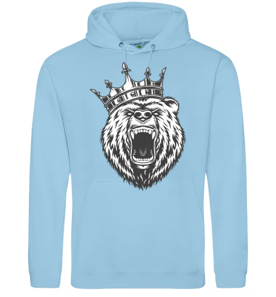 Женская толстовка (худи) Bear in crown Голубой фото