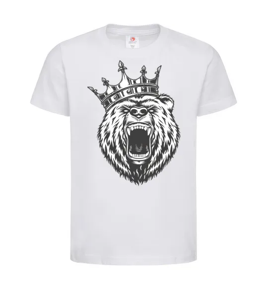 Дитяча футболка Bear in crown Білий фото