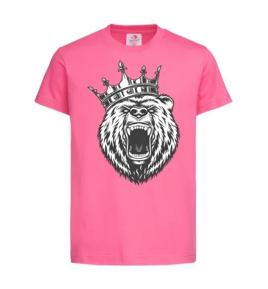 Дитяча футболка Bear in crown Яскраво-рожевий фото