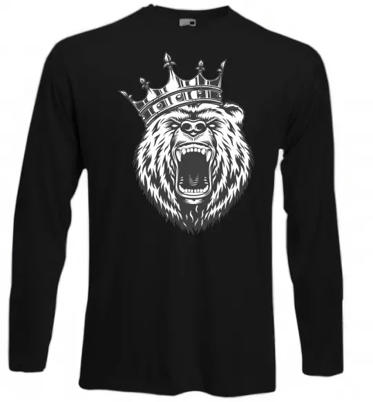 Лонгслив Bear in crown Черный фото