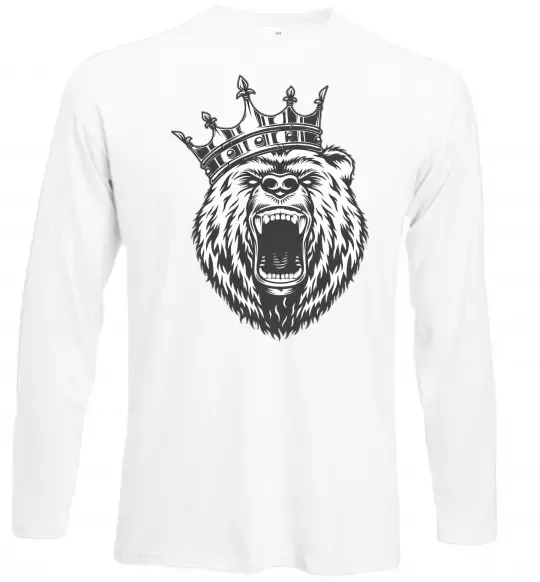Лонгслив Bear in crown Белый фото