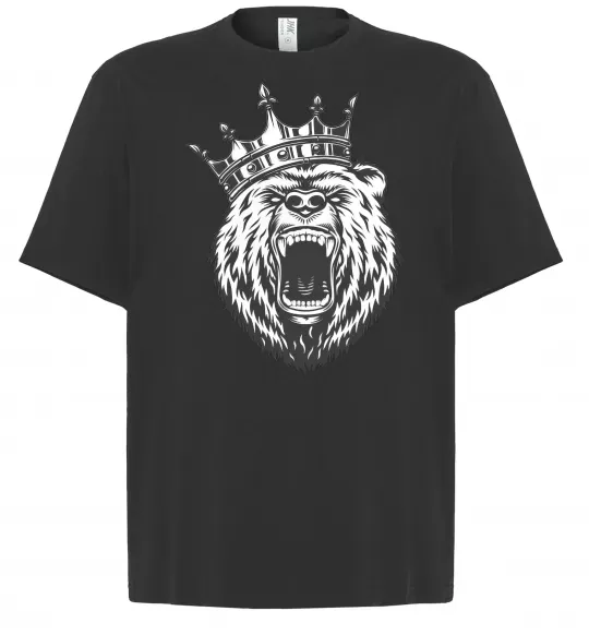 Футболка Оверсайз Bear in crown Черный фото