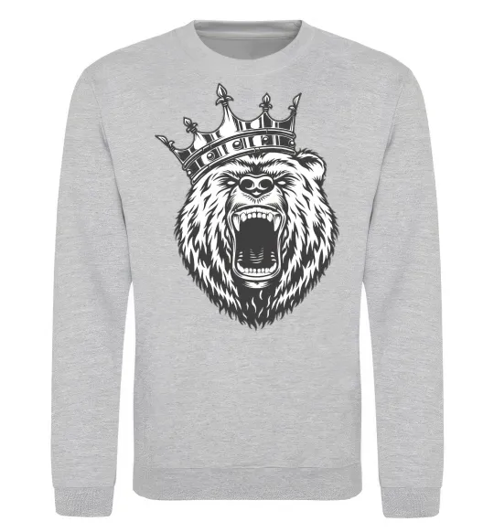 Світшот Bear in crown Сірий меланж фото