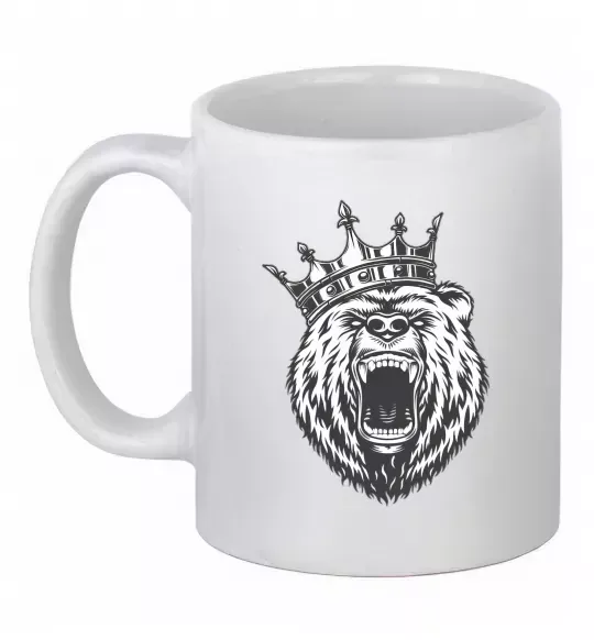 Чашка керамічна Bear in crown Білий фото