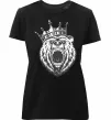 Женская премиум футболка Bear in crown Черный фото