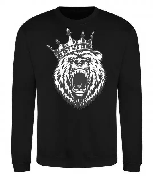 Свитшот Bear in crown Черный фото