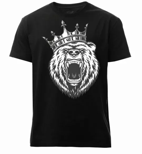 Мужская премиум футболка Bear in crown Черный фото