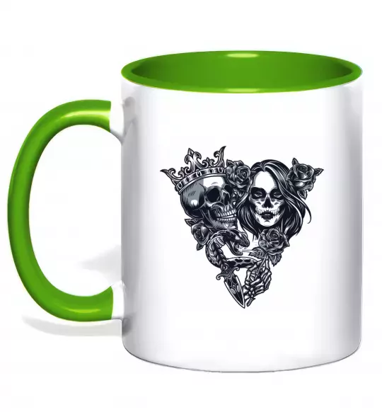 Чашка с цветной ручкой Santa Muerte V Зеленый фото