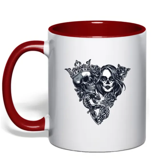 Чашка с цветной ручкой Santa Muerte V Красный фото