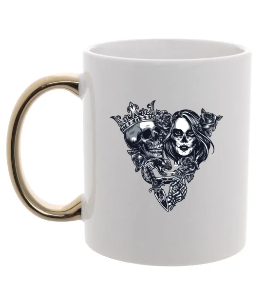 Чашка с цветной ручкой Santa Muerte V Золото фото