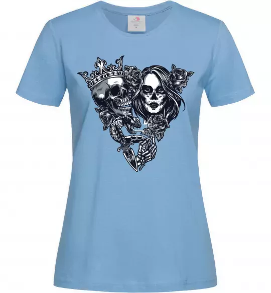 Женская футболка Santa Muerte V Голубой фото