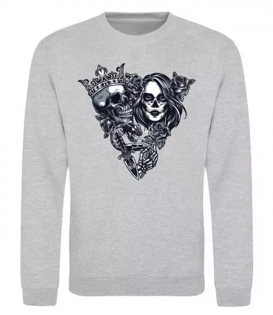 Свитшот Santa Muerte V Серый меланж фото