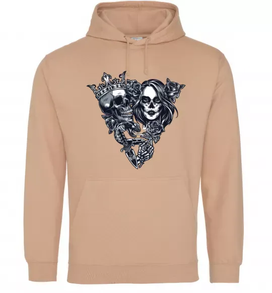 Мужская толстовка (худи) Santa Muerte V Песочный фото