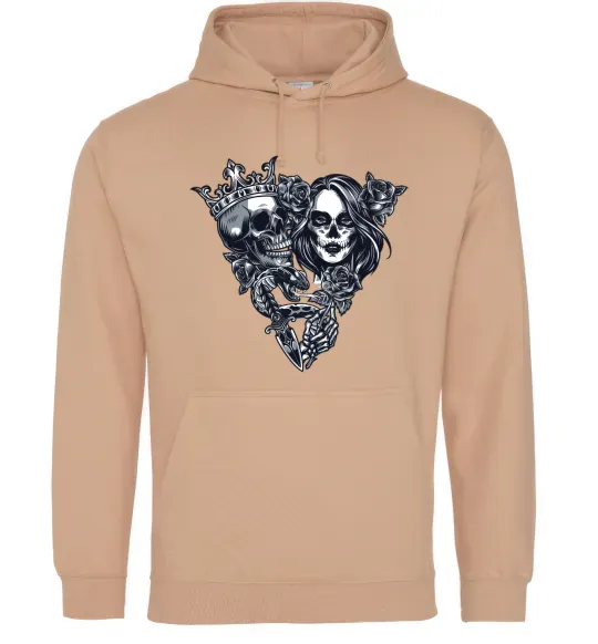 Женская толстовка (худи) Santa Muerte V Песочный фото