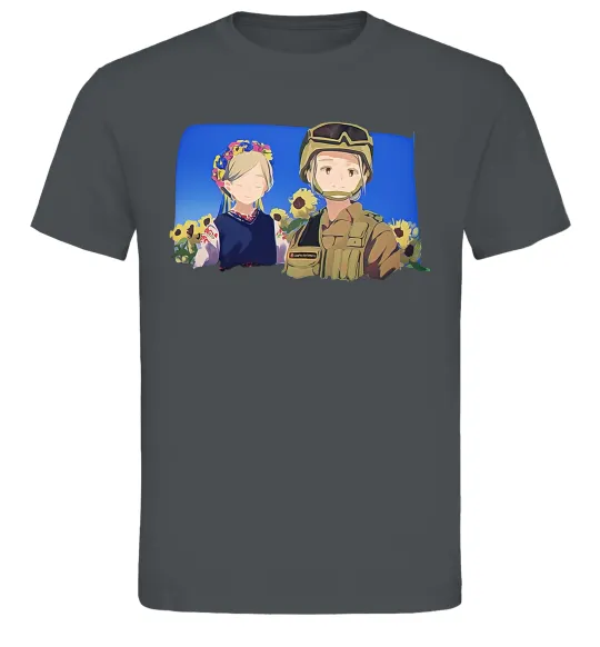 Мужская футболка Український солдат аніме Графит фото