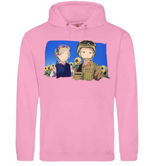 Жіноча толстовка (худі) Український солдат аніме Рожевий фото