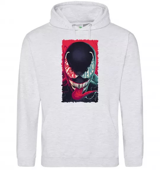 Женская толстовка (худи) We are venom Серый меланж фото