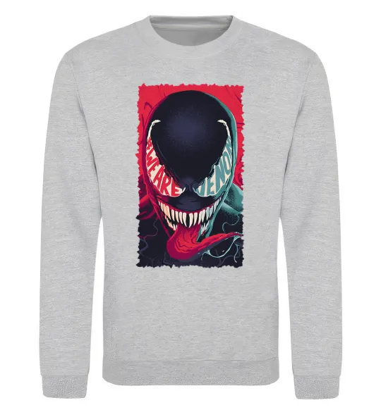 Свитшот We are venom Серый меланж фото