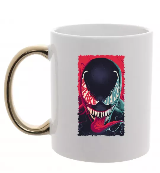 Чашка с цветной ручкой We are venom Золото фото