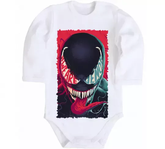 Детский боди We are venom Белый фото