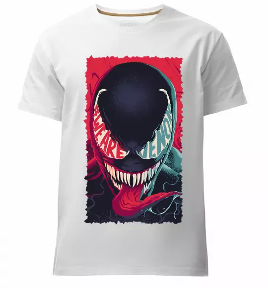 Чоловіча преміум футболка We are venom Білий фото