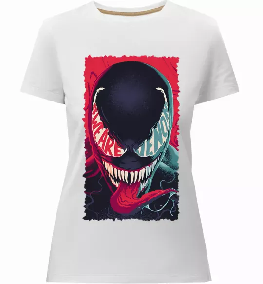 Женская премиум футболка We are venom Белый фото