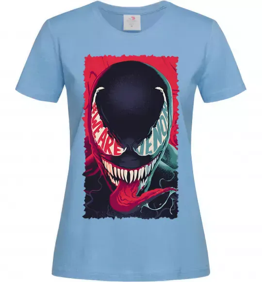 Жіноча футболка We are venom Блакитний фото