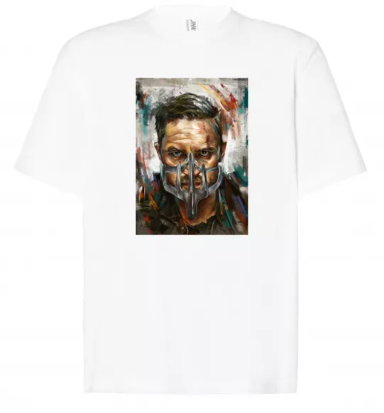 Футболка Оверсайз Том Харді в масці Белый фото