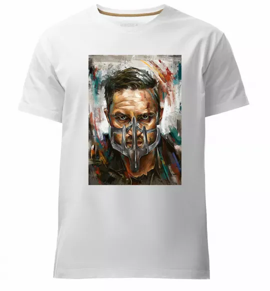 Чоловіча преміум футболка Том Харді в масці Білий фото