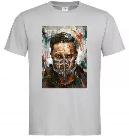 Мужская футболка Том Харді в масці Серый фото