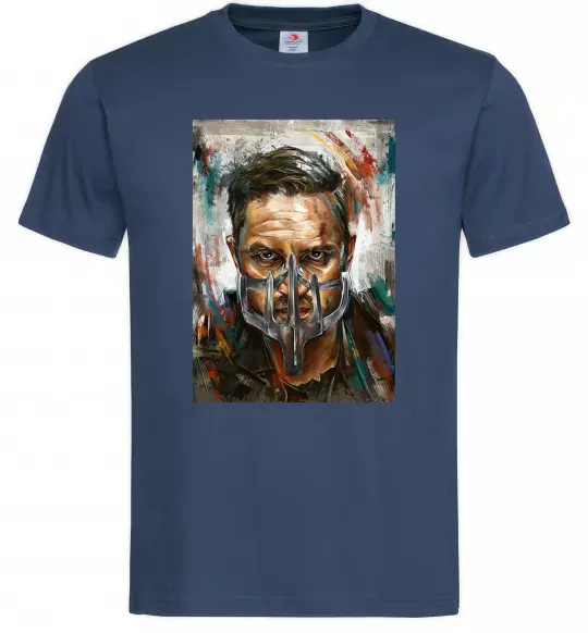 Мужская футболка Том Харді в масці Темно-синий фото