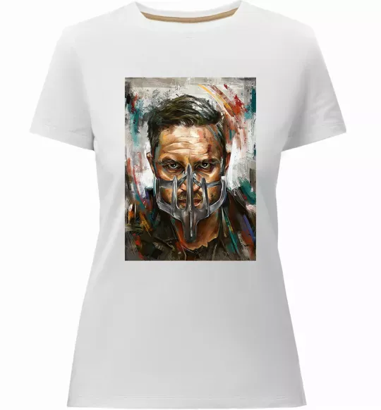 Женская премиум футболка Том Харді в масці Белый фото