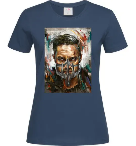 Женская футболка Том Харді в масці Темно-синий фото