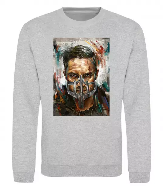 Свитшот Том Харді в масці Серый меланж фото