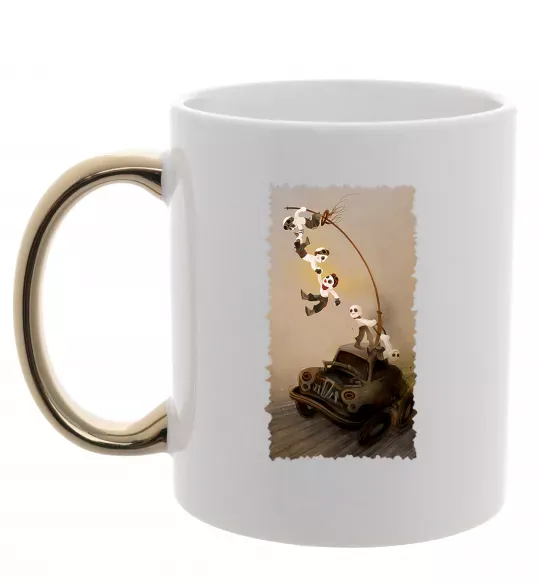 Чашка з кольоровою ручкою Warboys Mad Max Золото фото