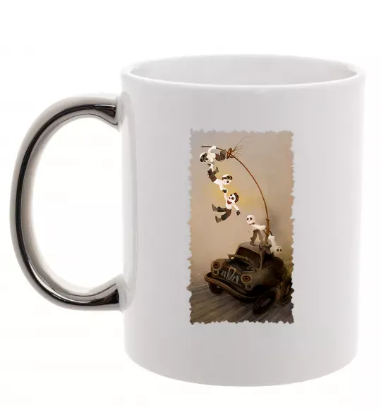 Чашка з кольоровою ручкою Warboys Mad Max Срібло фото