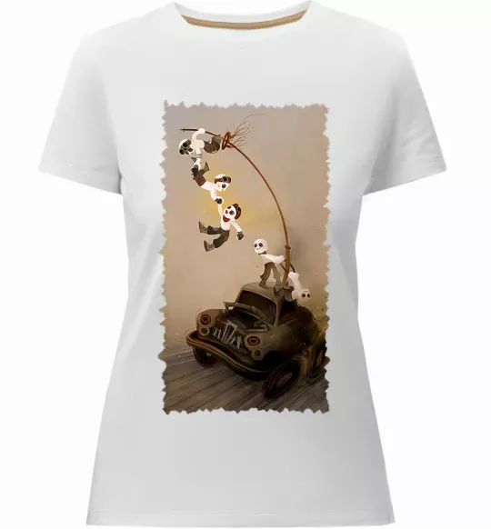 Жіноча преміум футболка Warboys Mad Max Білий фото