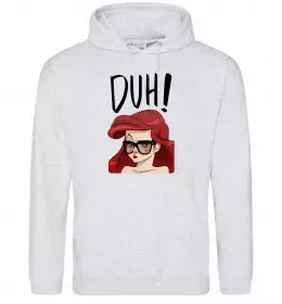 Женская толстовка (худи) Аriel disney princess Серый меланж фото