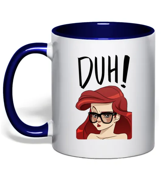 Чашка с цветной ручкой Аriel disney princess Глубокий темно-синий фото