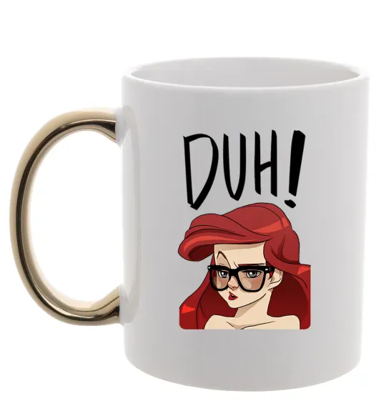 Чашка с цветной ручкой Аriel disney princess Золото фото