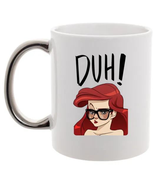 Чашка с цветной ручкой Аriel disney princess Серебро фото