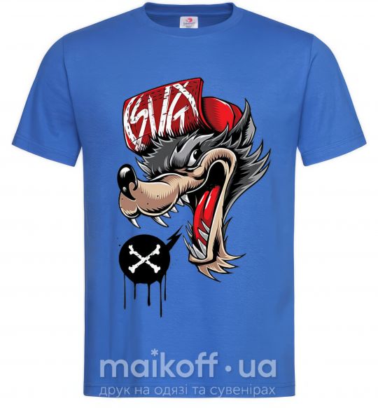 Мужская футболка Swag wolf Ярко-синий фото