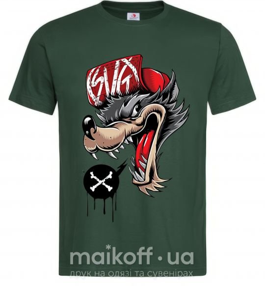Чоловіча футболка Swag wolf Темно-зелений фото