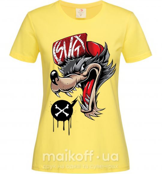Женская футболка Swag wolf Лимонный фото