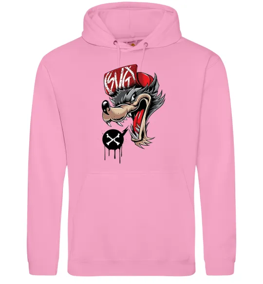 Чоловіча толстовка (худі) Swag wolf Рожевий фото