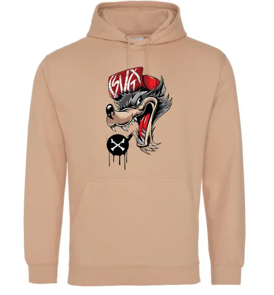 Чоловіча толстовка (худі) Swag wolf Пісочний фото