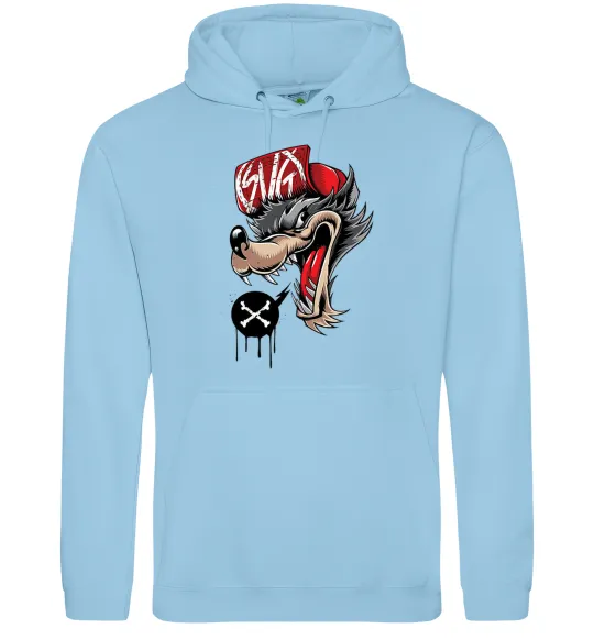 Чоловіча толстовка (худі) Swag wolf Блакитний фото
