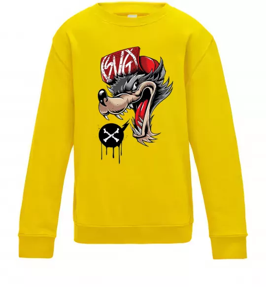 Детский Свитшот Swag wolf Солнечно желтый фото